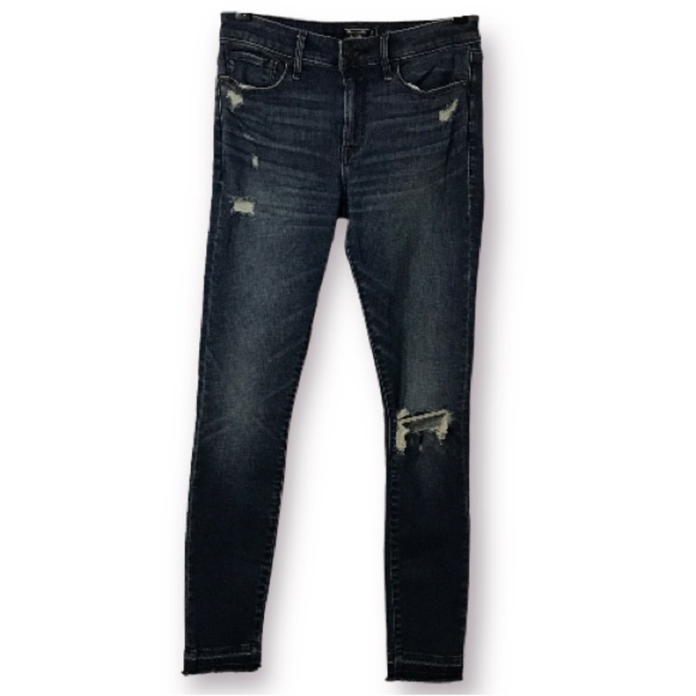 NWOT ABERCROMBIE&FITCH Harper Low Rise Super Skinny   Raw Hem Size 26
